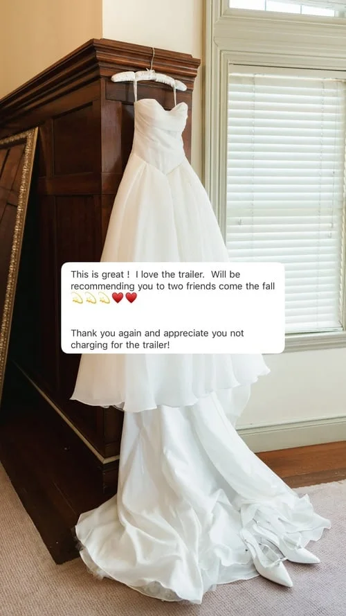 An original wedding review shared by a couple