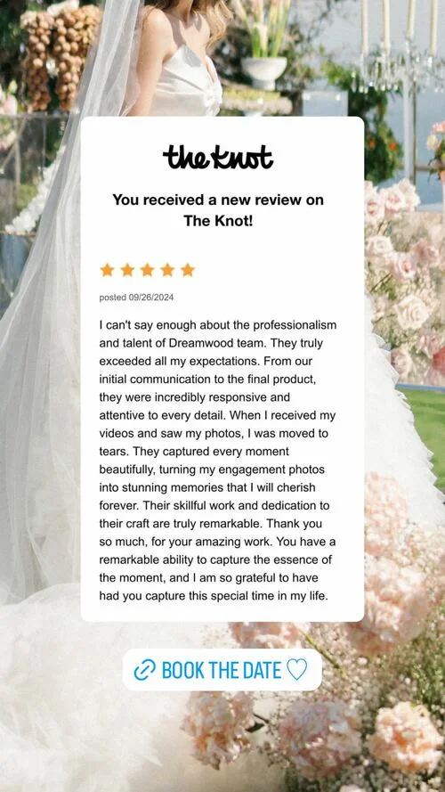 An original wedding review shared by a couple