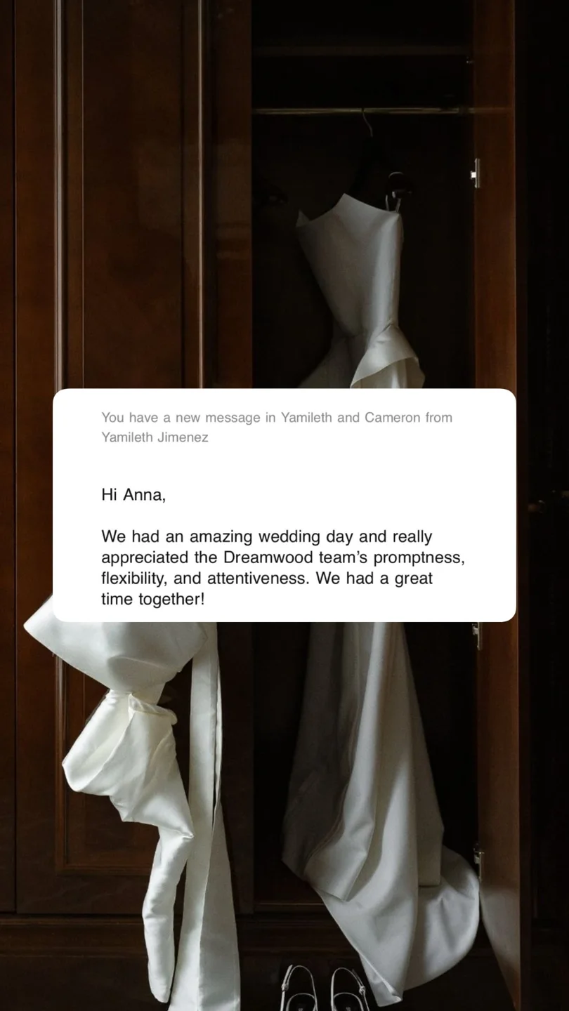 An original wedding review shared by a couple