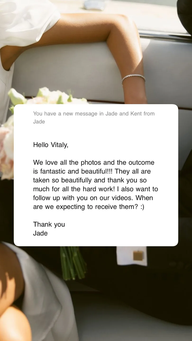 Jade thanks Vitaly for beautiful photographs and asks when the films will arrive.