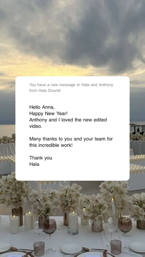 An original wedding review shared by a couple
