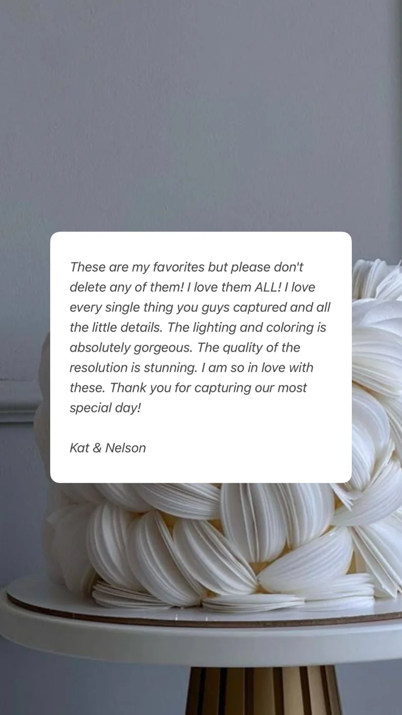 An original wedding review shared by a couple