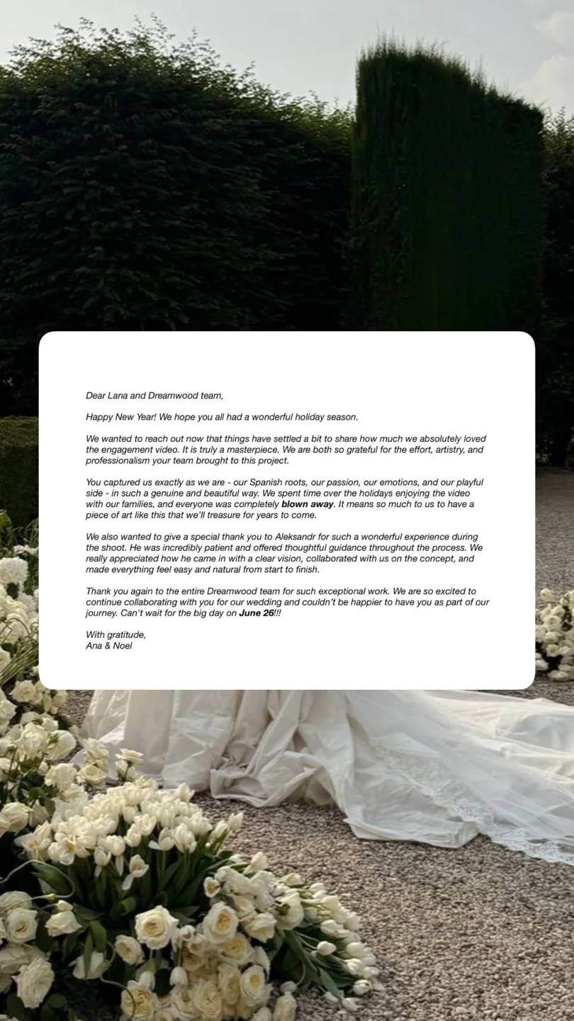An original wedding review shared by a couple