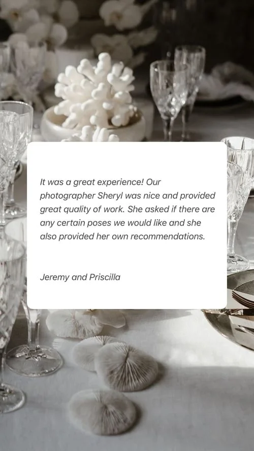 An original wedding review shared by a couple