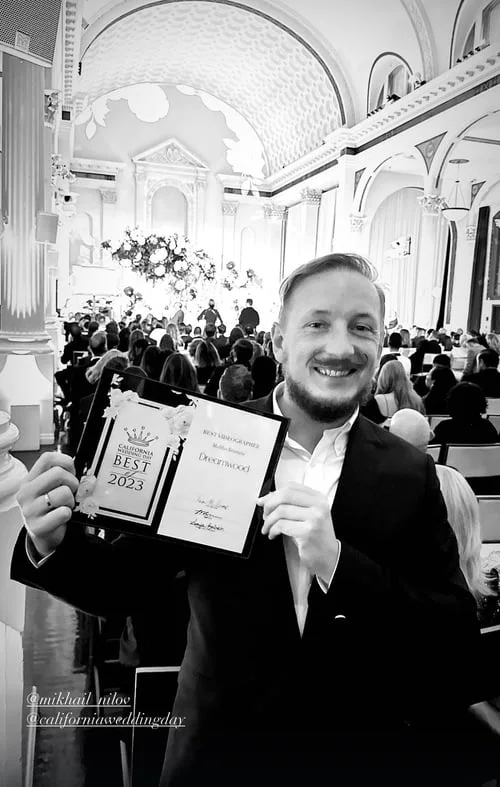 An award moment at California Wedding Day