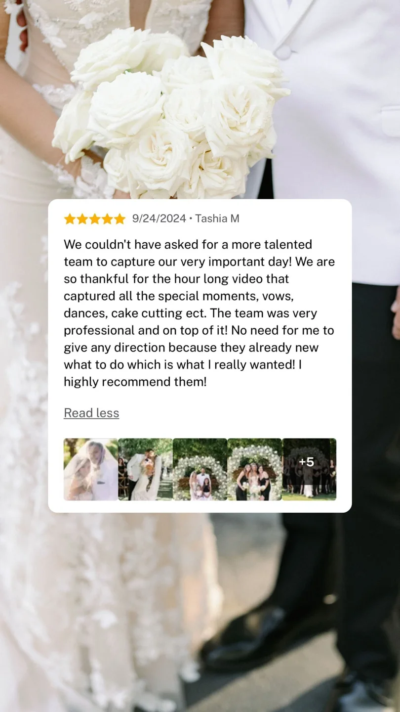 An original wedding review shared by a couple