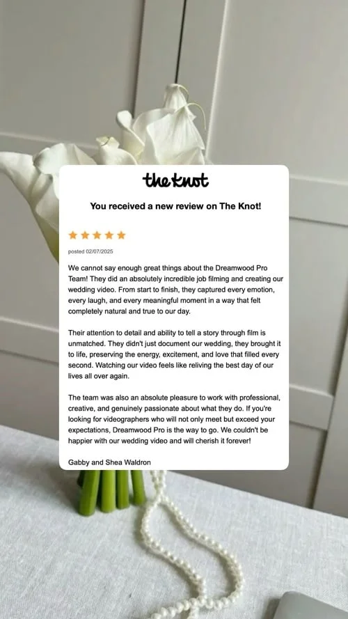 An original wedding review shared by a couple