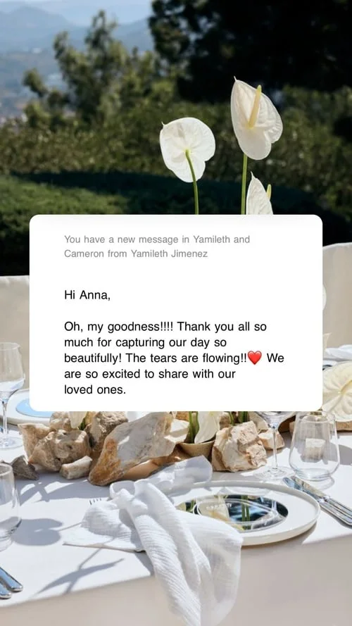 An original wedding review shared by a couple