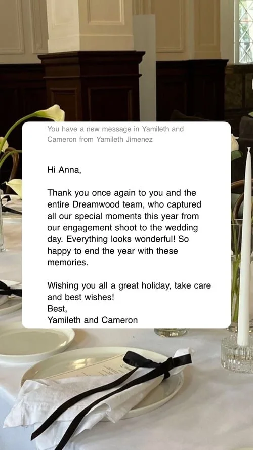 An original wedding review shared by a couple