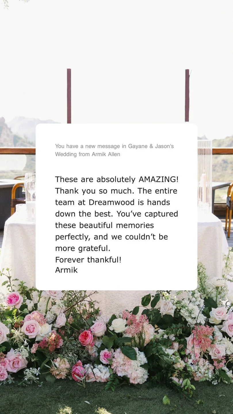 An original wedding review shared by a couple