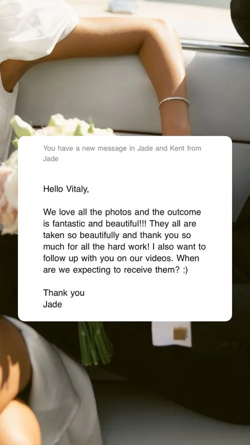 An original wedding review shared by a couple