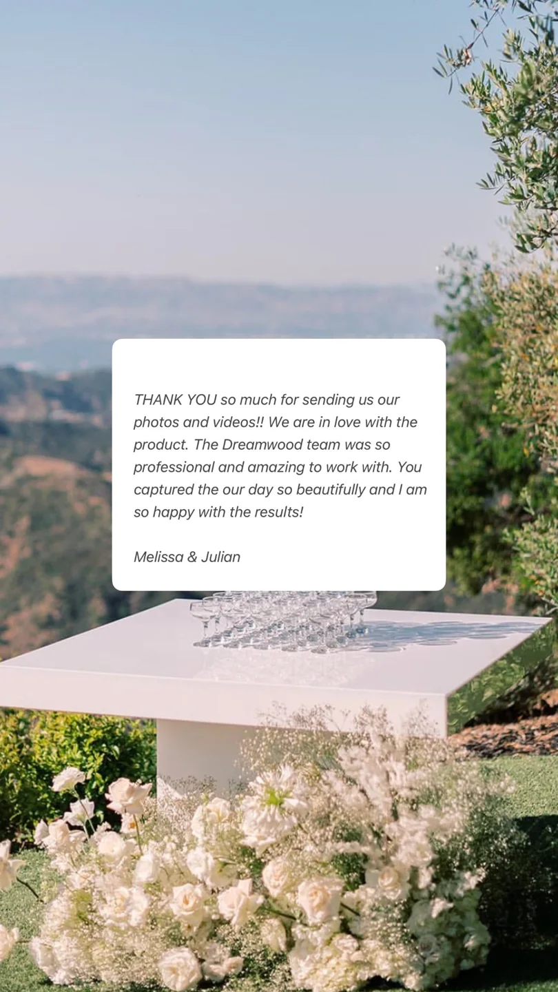An original wedding review shared by a couple