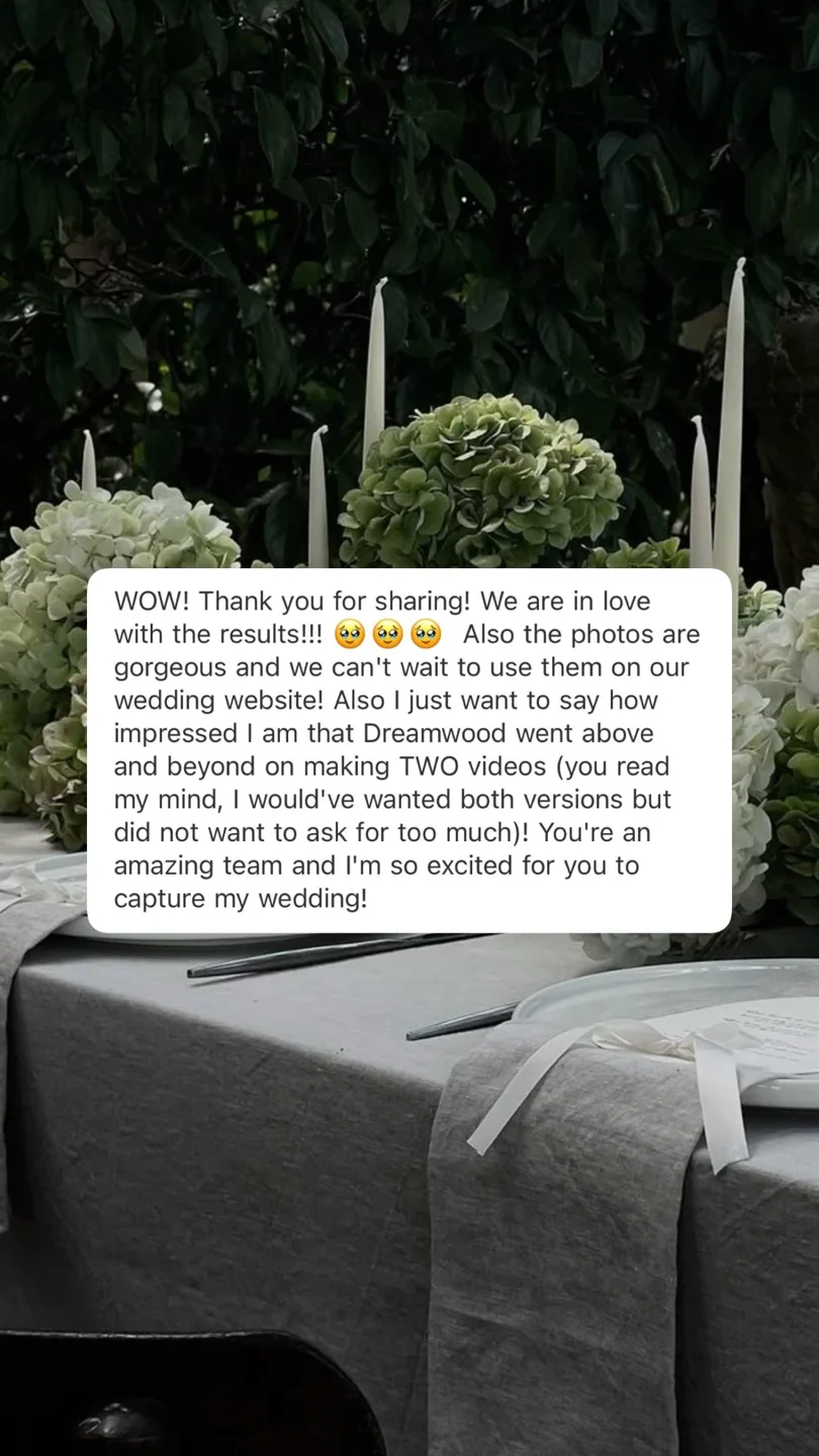 An original wedding review shared by a couple