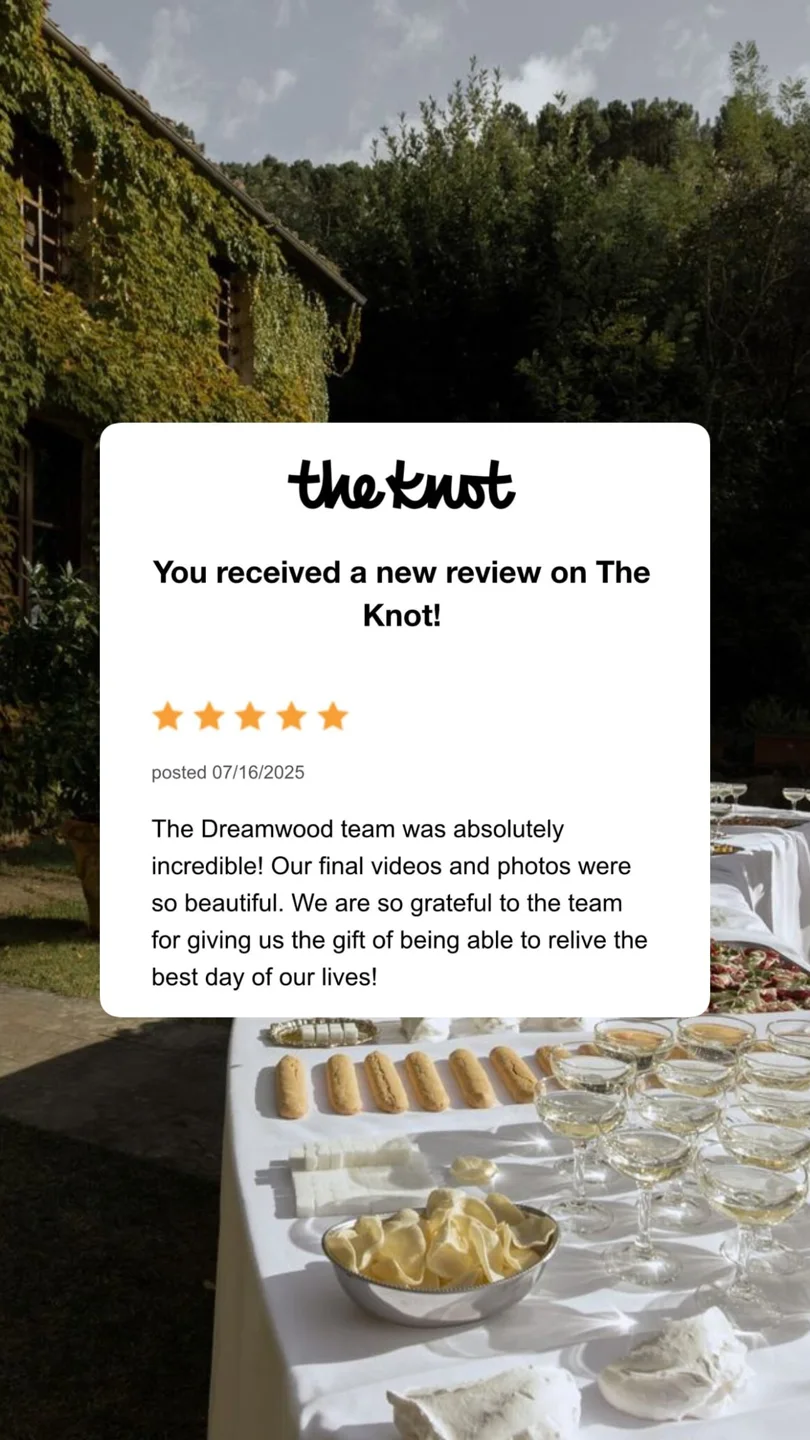 An original wedding review shared by a couple