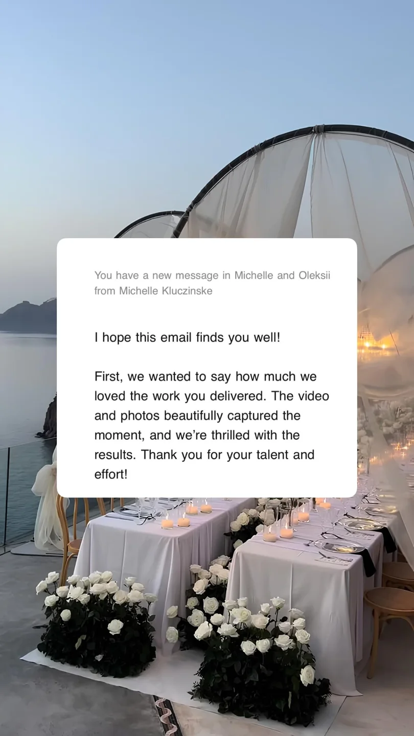 An original wedding review shared by a couple