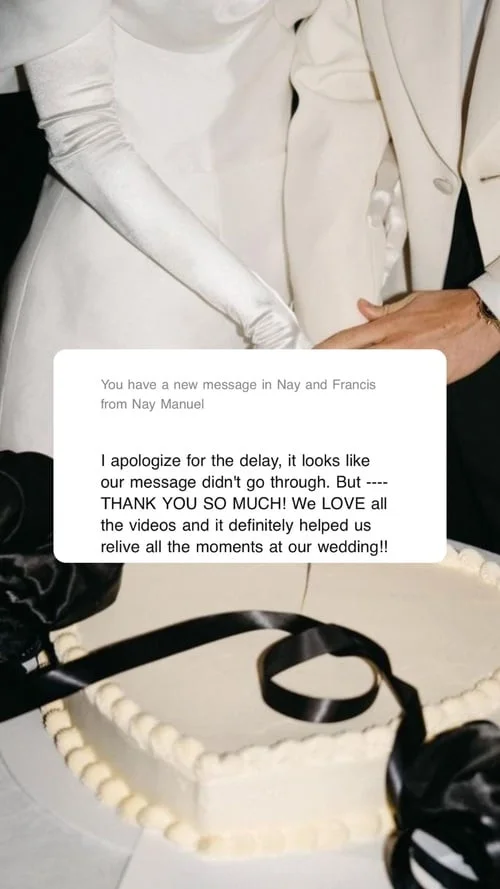 An original wedding review shared by a couple