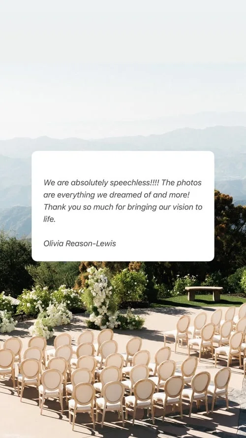 An original wedding review shared by a couple