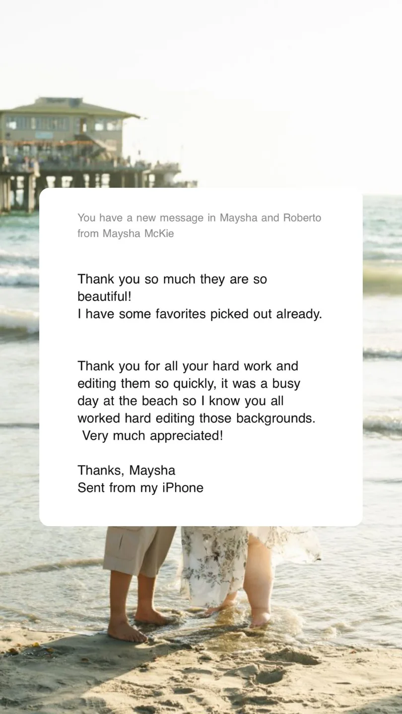 An original wedding review shared by a couple