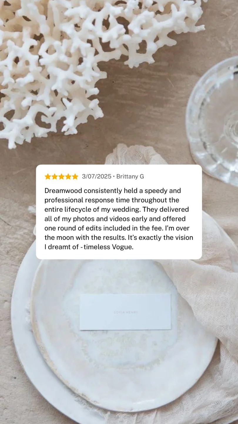 An original wedding review shared by a couple