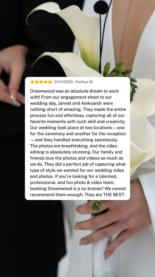 An original wedding review shared by a couple