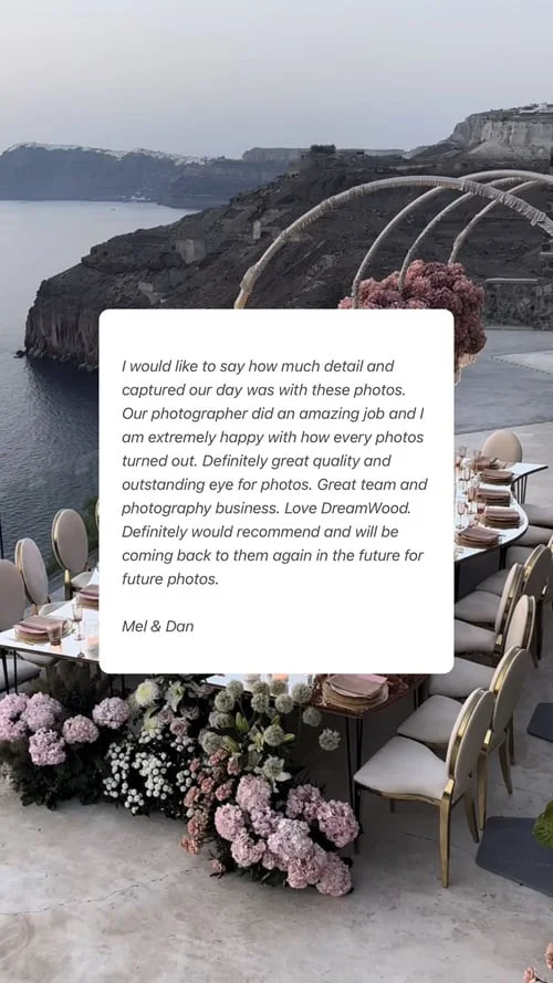 An original wedding review shared by a couple