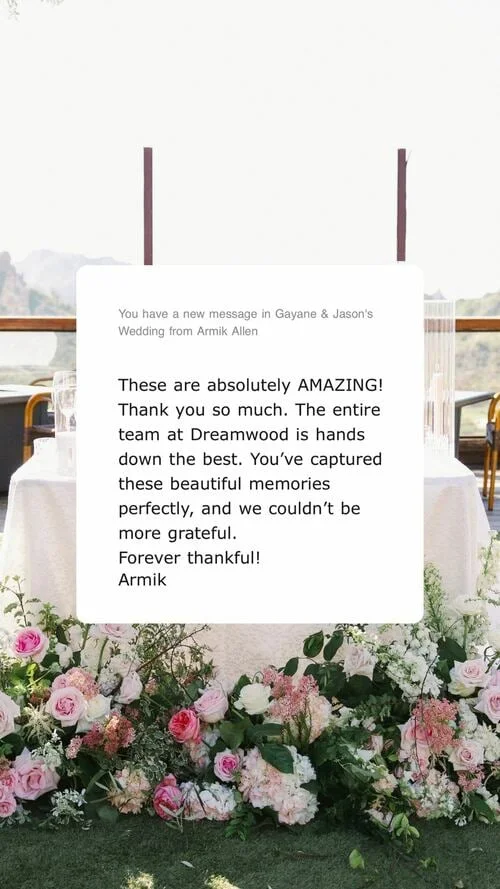 An original wedding review shared by a couple