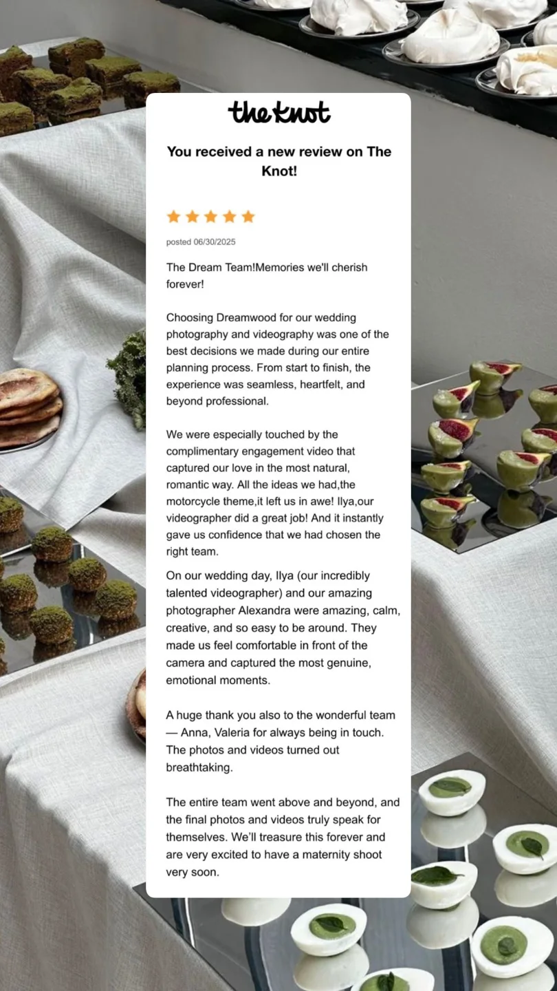 An original wedding review shared by a couple