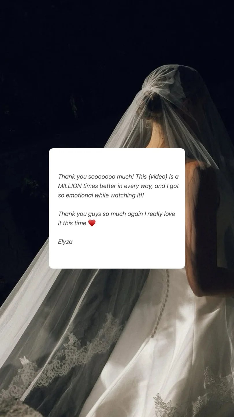 An original wedding review shared by a couple