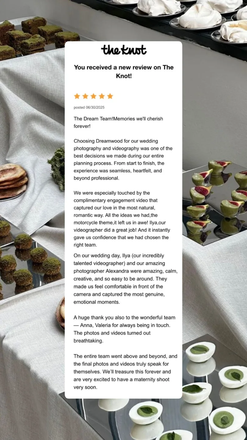An original wedding review shared by a couple