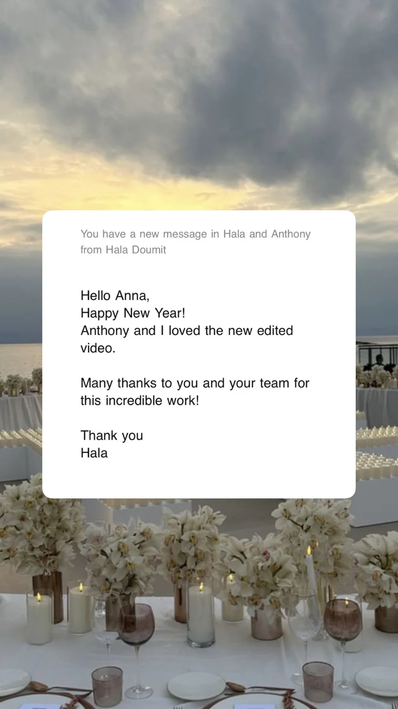 An original wedding review shared by a couple