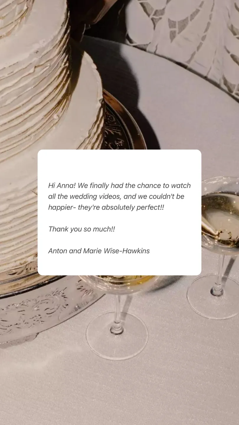 An original wedding review shared by a couple