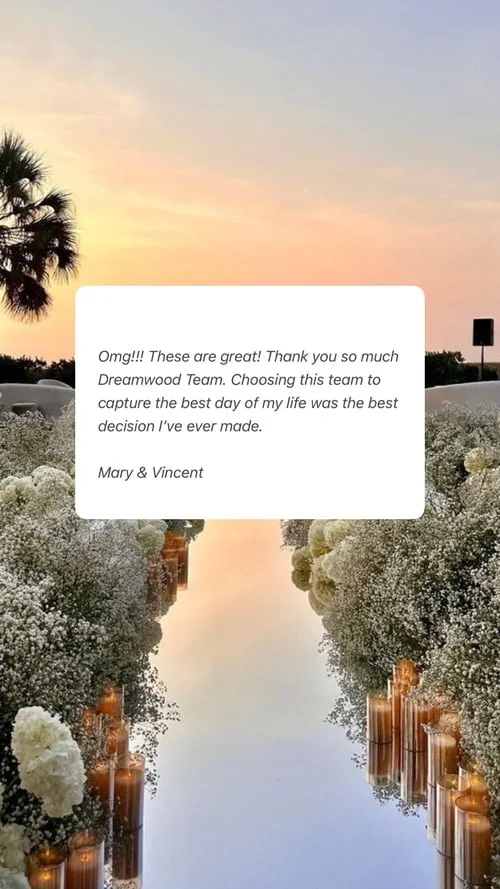 An original wedding review shared by a couple
