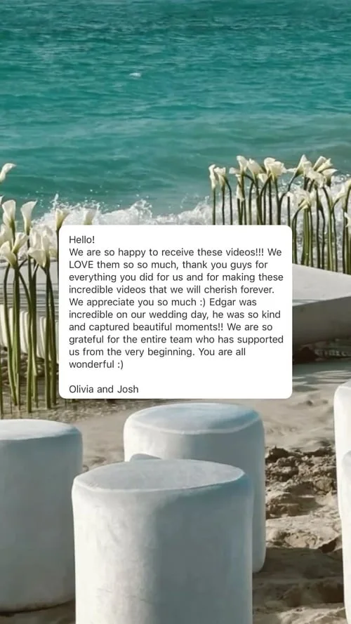 An original wedding review shared by a couple