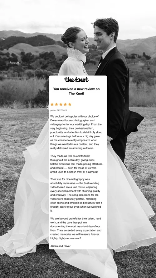 An original wedding review shared by a couple