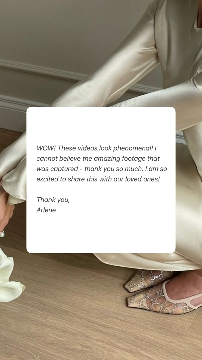 An original wedding review shared by a couple