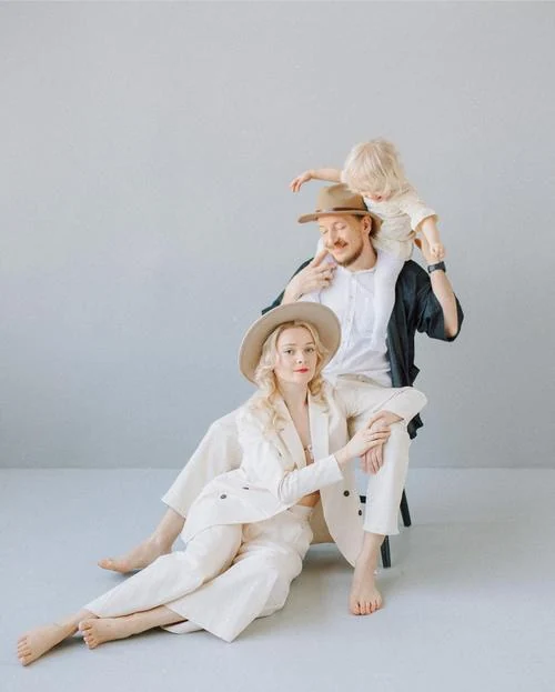 Mikhail, Mila and their children in a family portrait