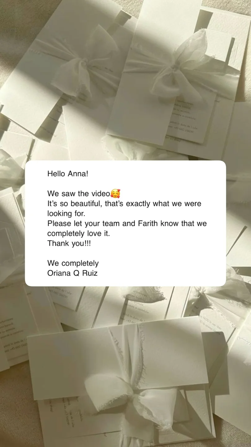 An original wedding review shared by a couple