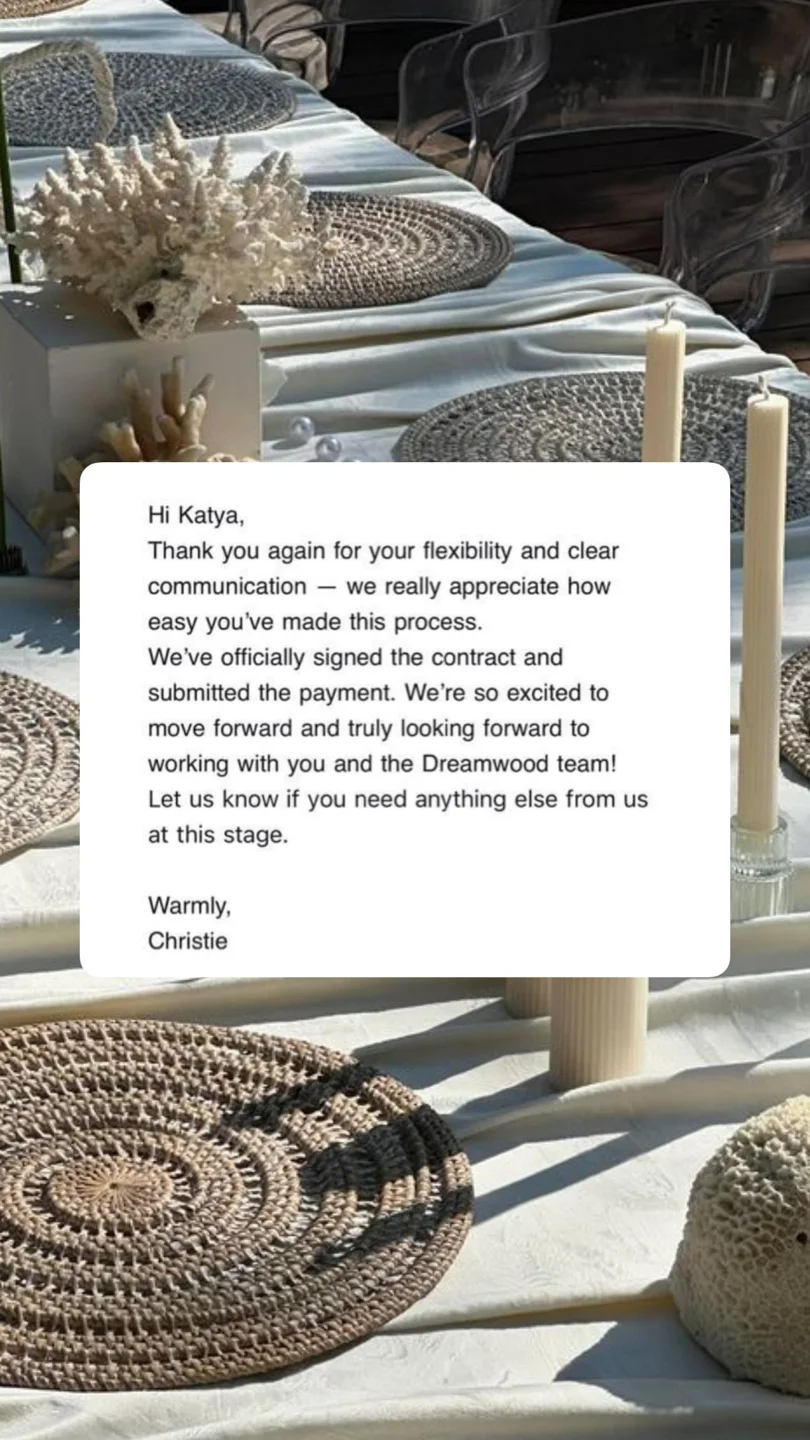 An original wedding review shared by a couple