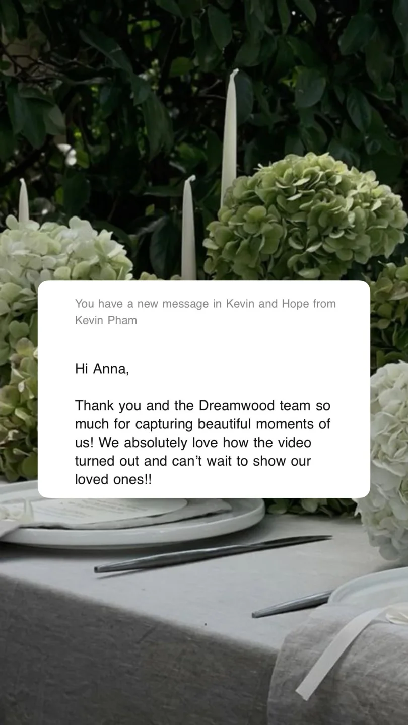 An original wedding review shared by a couple