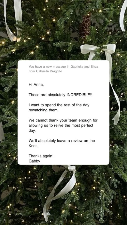 An original wedding review shared by a couple
