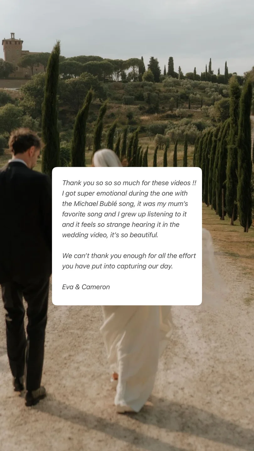 An original wedding review shared by a couple