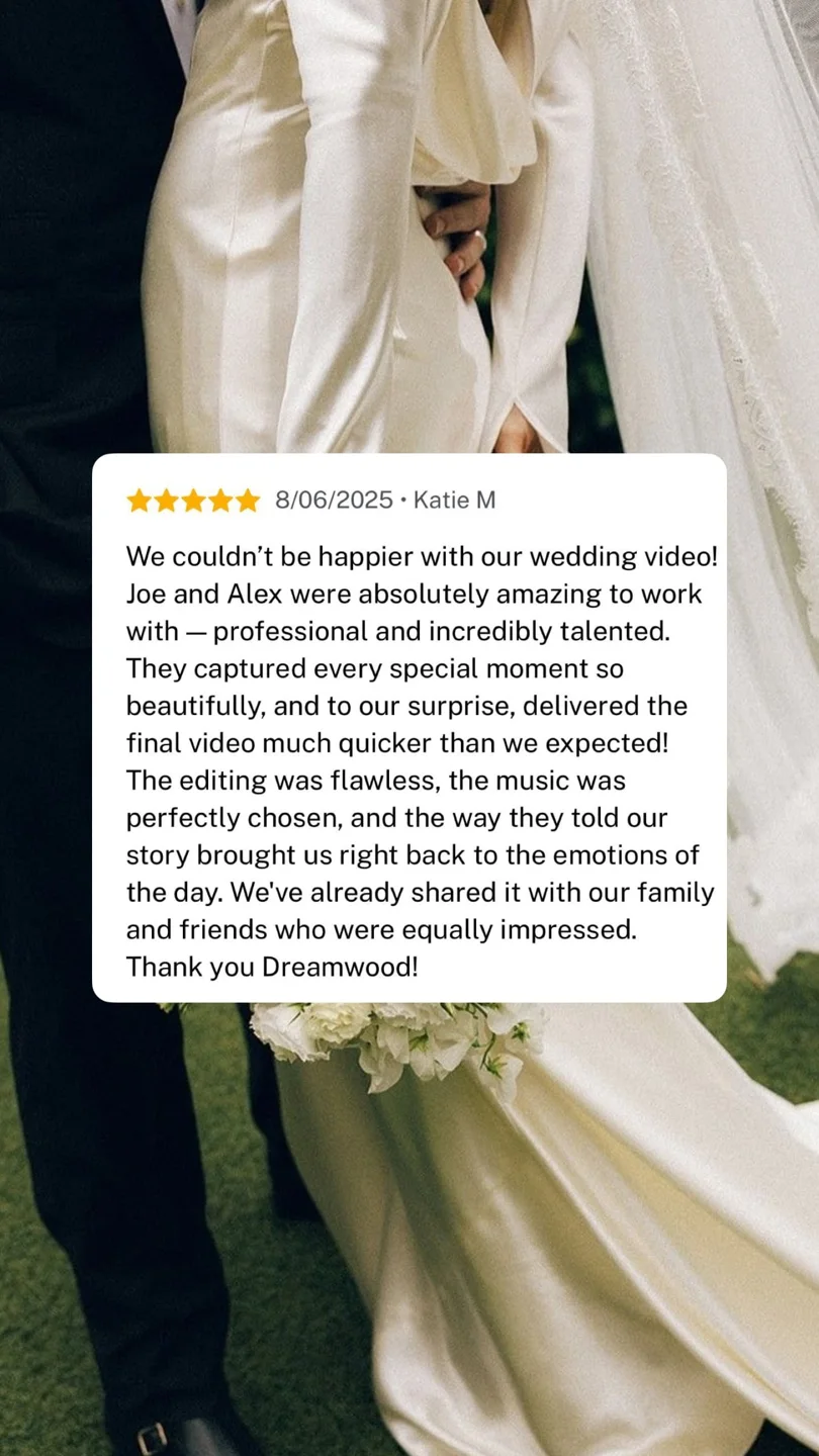 An original wedding review shared by a couple
