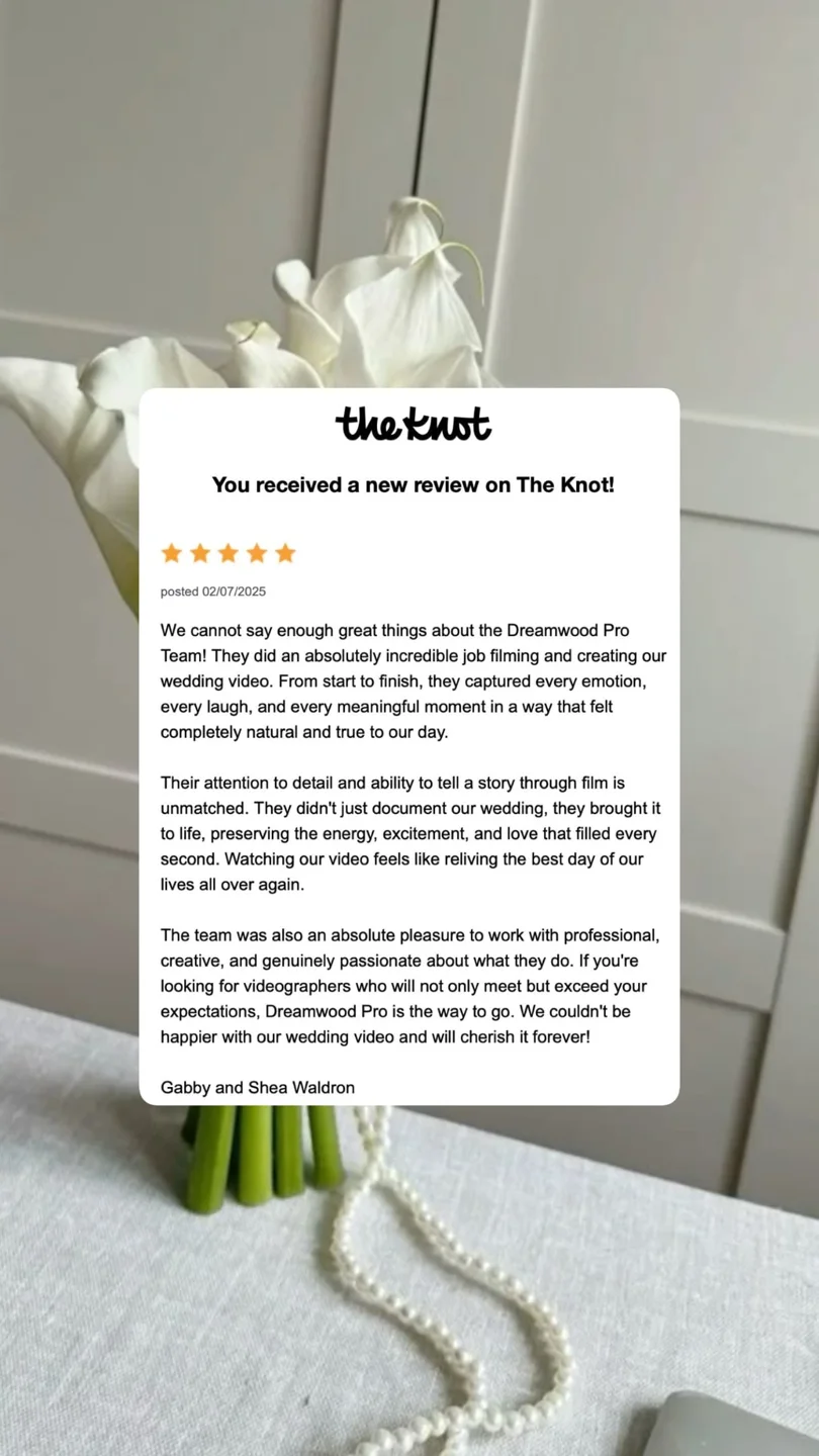 An original wedding review shared by a couple