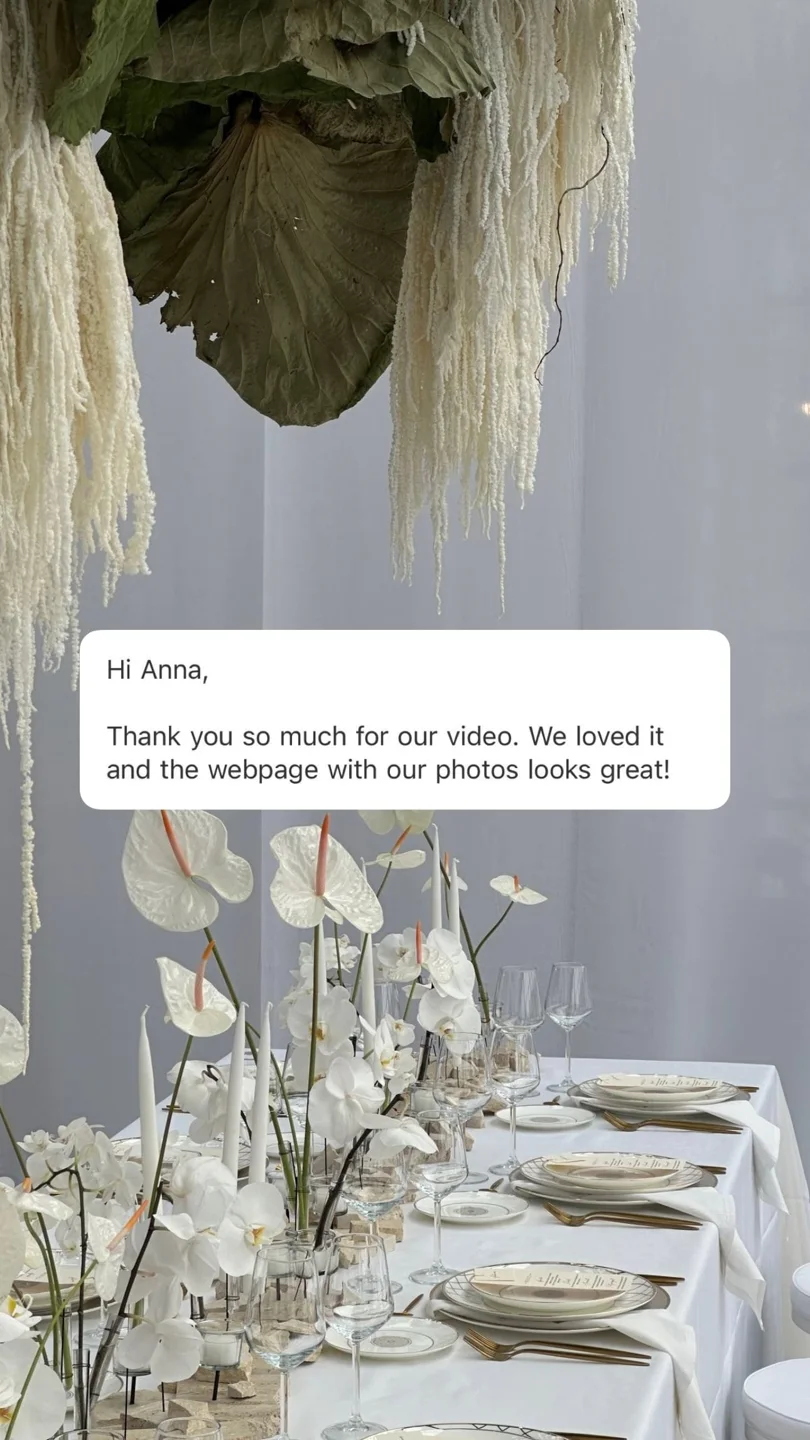 An original wedding review shared by a couple