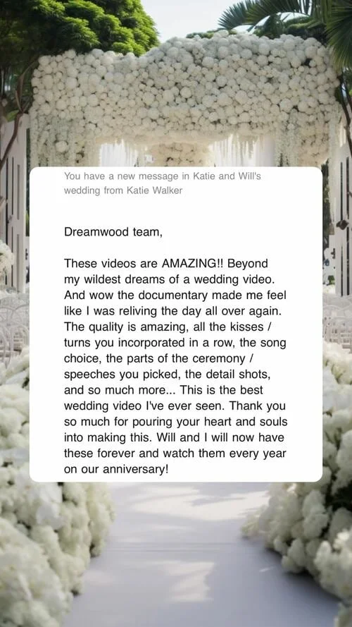 An original wedding review shared by a couple
