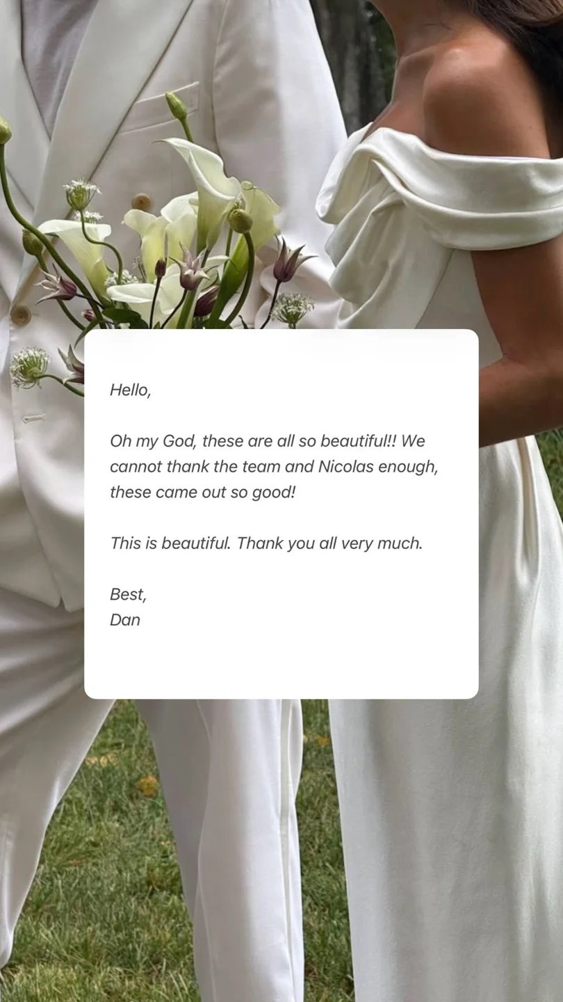 A couple’s original review of our creative team