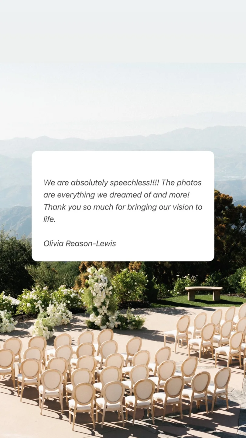 An original wedding review shared by a couple