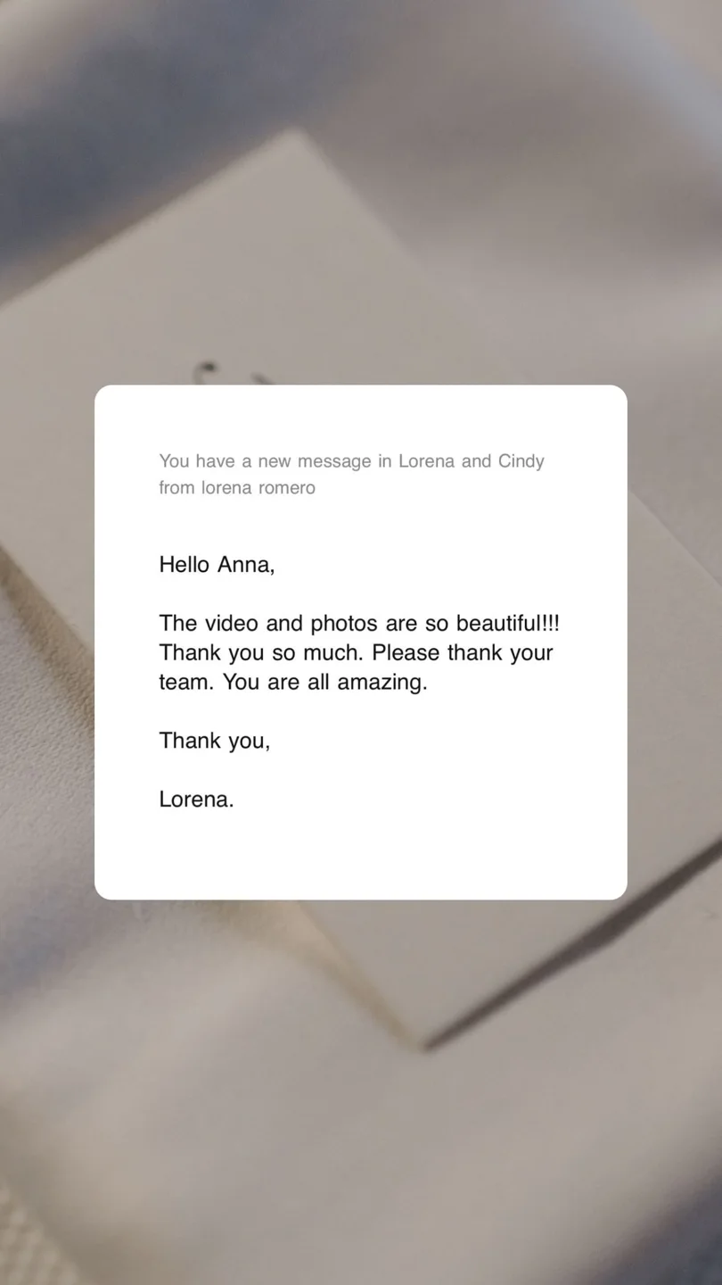 An original wedding review shared by a couple