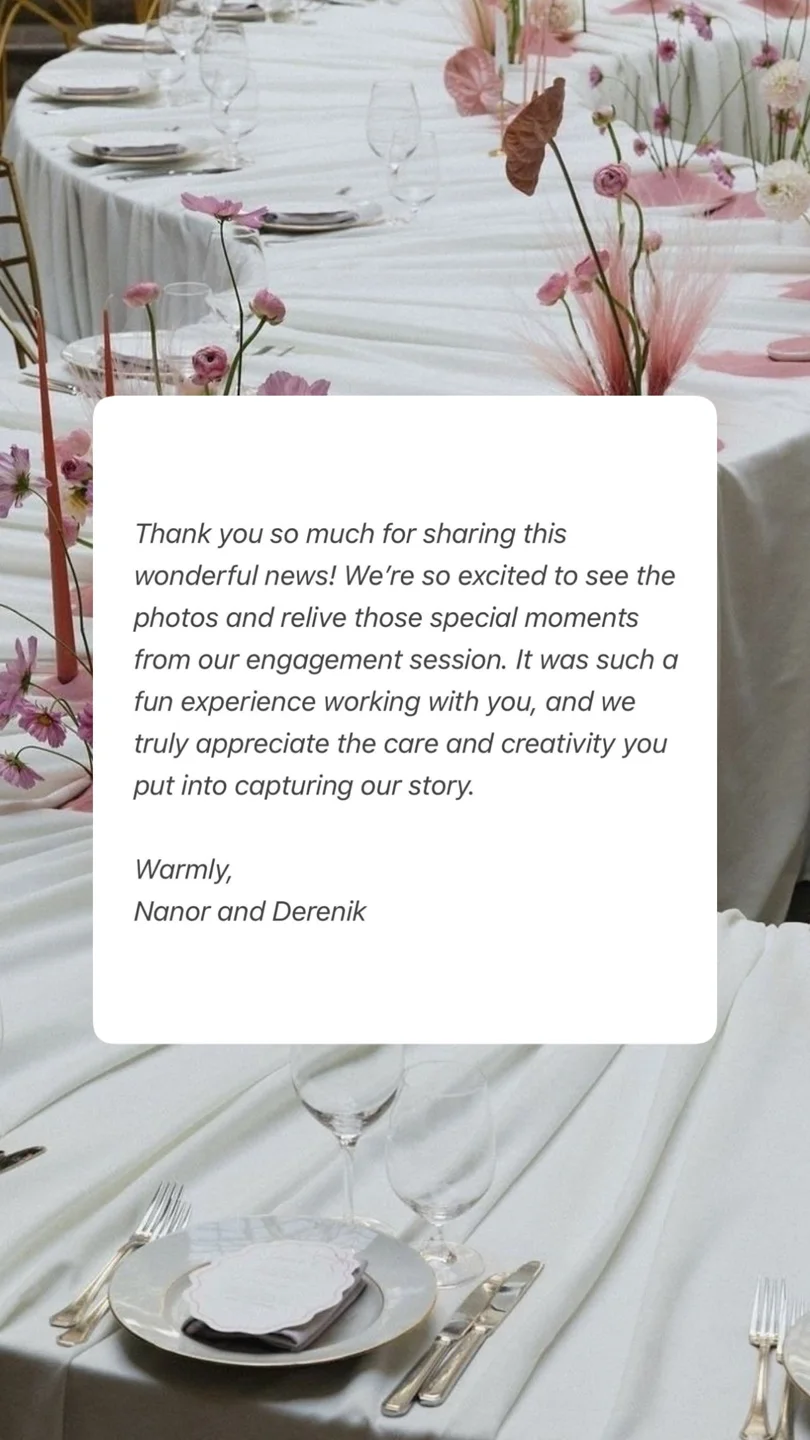 An original wedding review shared by a couple