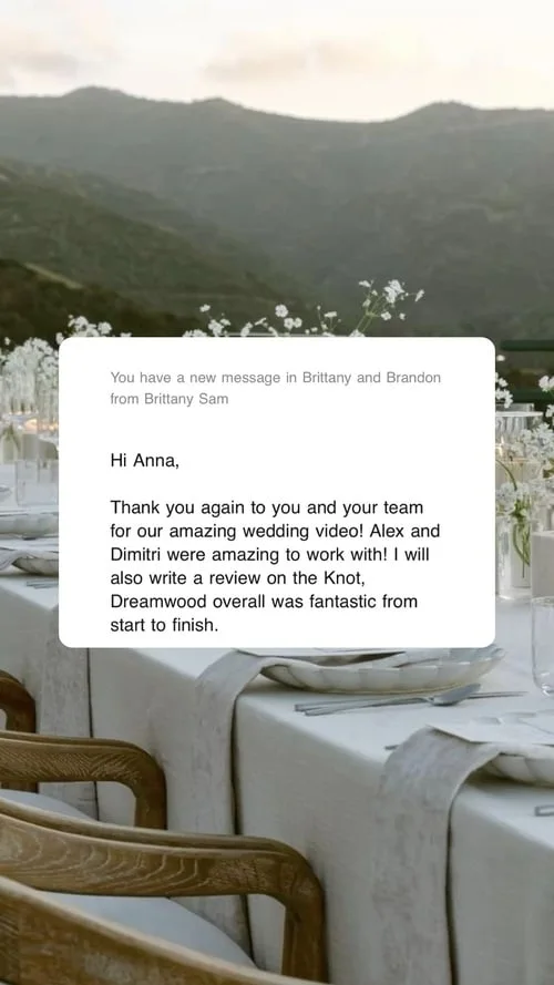 An original wedding review shared by a couple